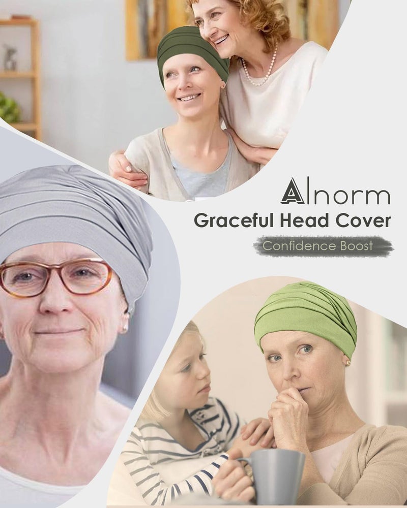 Alnorm Breast Cancer Headwear Chemotherapy Cap Head Wraps Grey - Image 5
